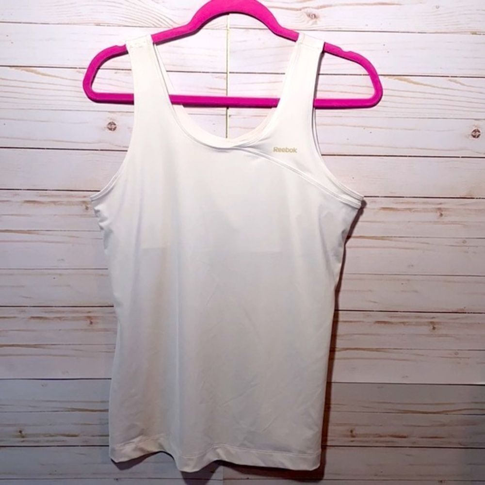 Reebok Play Dry Tennis Tank Top White Built In Bra